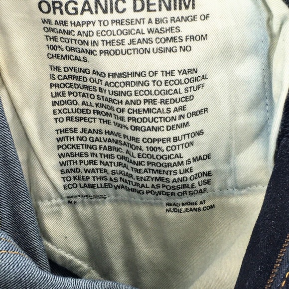 Nudie Jeans Mens Blue Slim Jim Dry Organic Ecru Embo Denim Made in Italy 30 x 33 - Picture 15 of 15